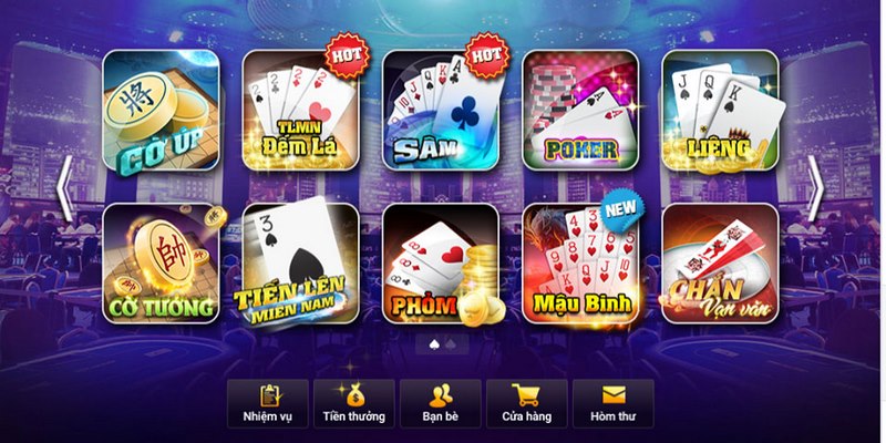 Đa dạng thể loại game tại game bài 77win